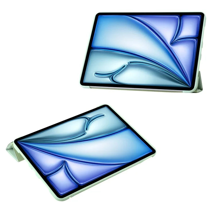 For iPad Air 13 (2024) Case Origami Stand PU Leather+Silicone Tablet Cover with Auto Sleep  /  Wake