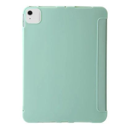 For iPad Air 13 (2024) Case Origami Stand PU Leather+Silicone Tablet Cover with Auto Sleep  /  Wake
