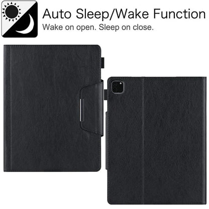 For iPad Pro 11 (2024) Case Adjustable Stand PU Leather Tablet Cover with Auto Wake  /  Sleep