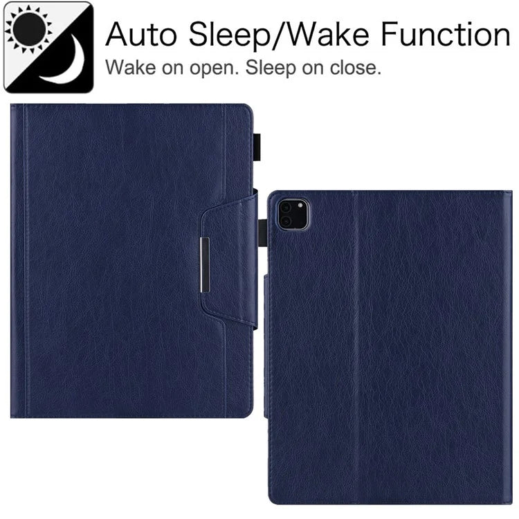 For iPad Pro 11 (2024) Case Adjustable Stand PU Leather Tablet Cover with Auto Wake  /  Sleep