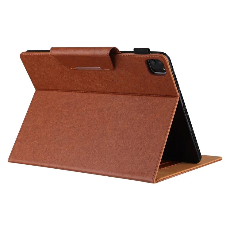 For iPad Pro 11 (2024) Case Adjustable Stand PU Leather Tablet Cover with Auto Wake  /  Sleep