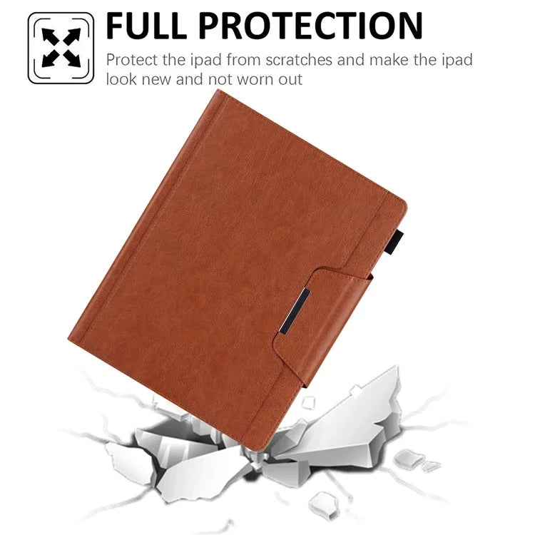For iPad Pro 11 (2024) Case Adjustable Stand PU Leather Tablet Cover with Auto Wake  /  Sleep