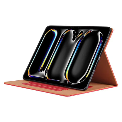 For iPad Pro 11 (2024) Case Adjustable Stand PU Leather Tablet Cover with Auto Wake  /  Sleep