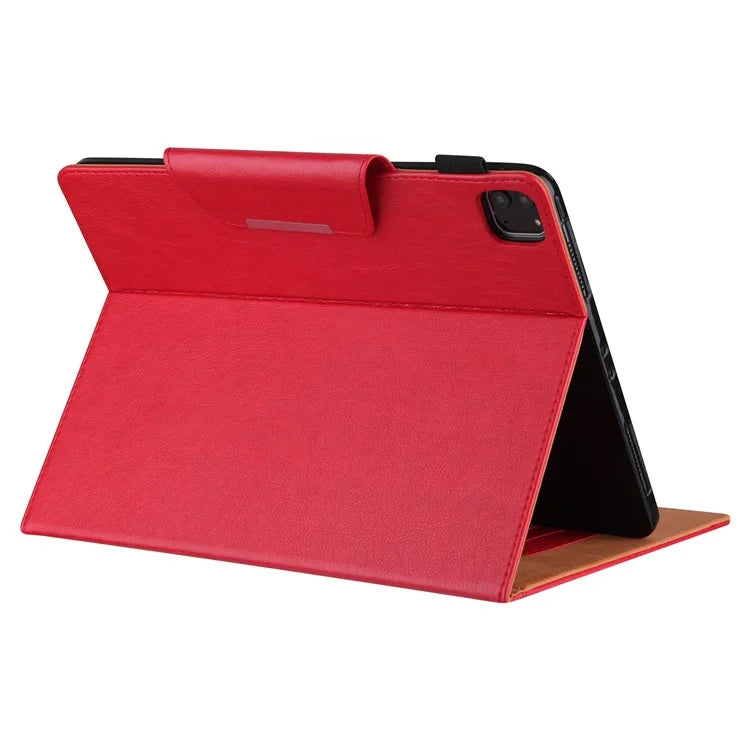 For iPad Pro 11 (2024) Case Adjustable Stand PU Leather Tablet Cover with Auto Wake  /  Sleep