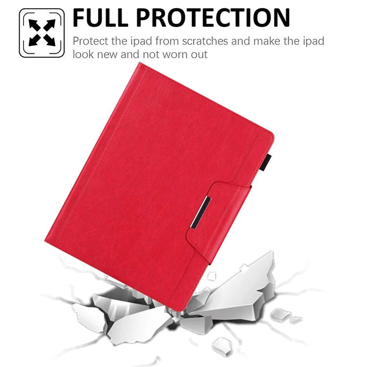 For iPad Pro 11 (2024) Case Adjustable Stand PU Leather Tablet Cover with Auto Wake  /  Sleep
