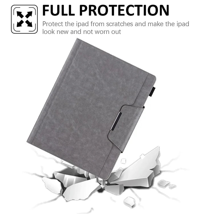 For iPad Pro 11 (2024) Case Adjustable Stand PU Leather Tablet Cover with Auto Wake  /  Sleep