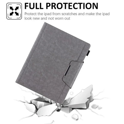 For iPad Pro 11 (2024) Case Adjustable Stand PU Leather Tablet Cover with Auto Wake  /  Sleep