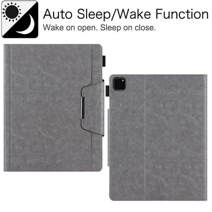 For iPad Pro 11 (2024) Case Adjustable Stand PU Leather Tablet Cover with Auto Wake  /  Sleep