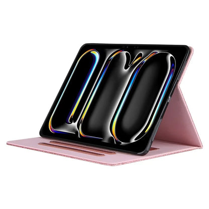 For iPad Pro 11 (2024) Case Adjustable Stand PU Leather Tablet Cover with Auto Wake  /  Sleep