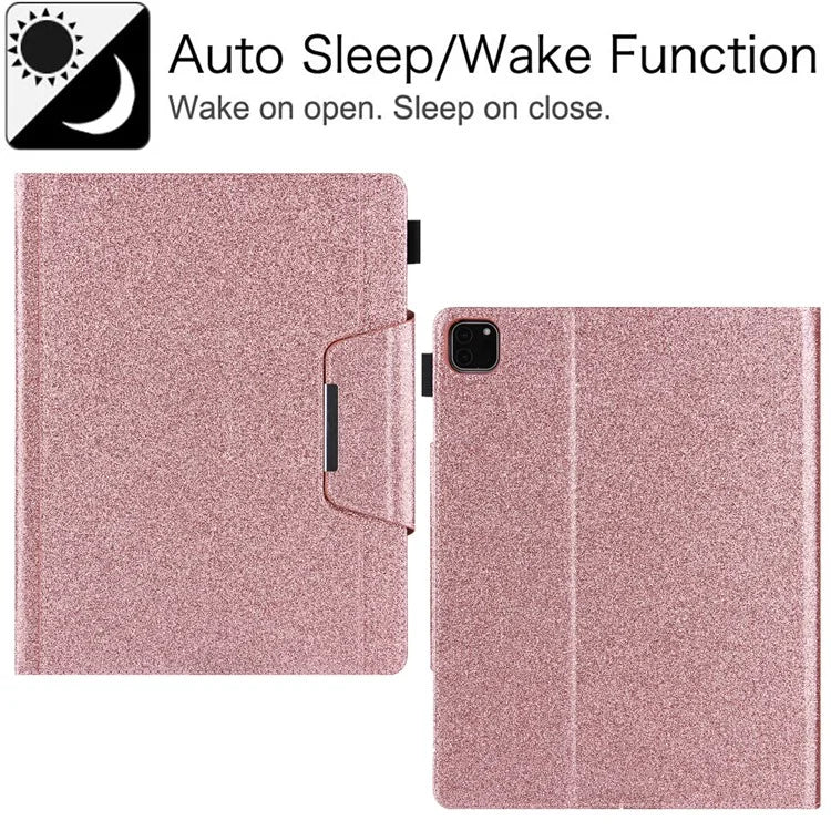 For iPad Pro 11 (2024) Case Adjustable Stand PU Leather Tablet Cover with Auto Wake  /  Sleep