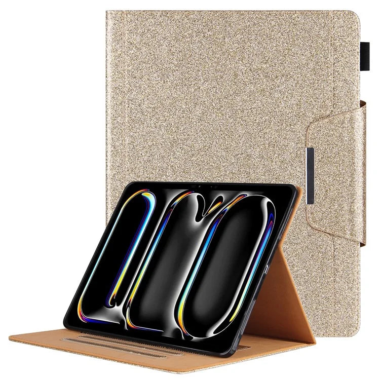 For iPad Pro 11 (2024) Case Adjustable Stand PU Leather Tablet Cover with Auto Wake  /  Sleep