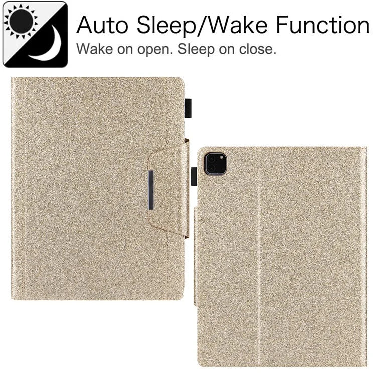 For iPad Pro 11 (2024) Case Adjustable Stand PU Leather Tablet Cover with Auto Wake  /  Sleep