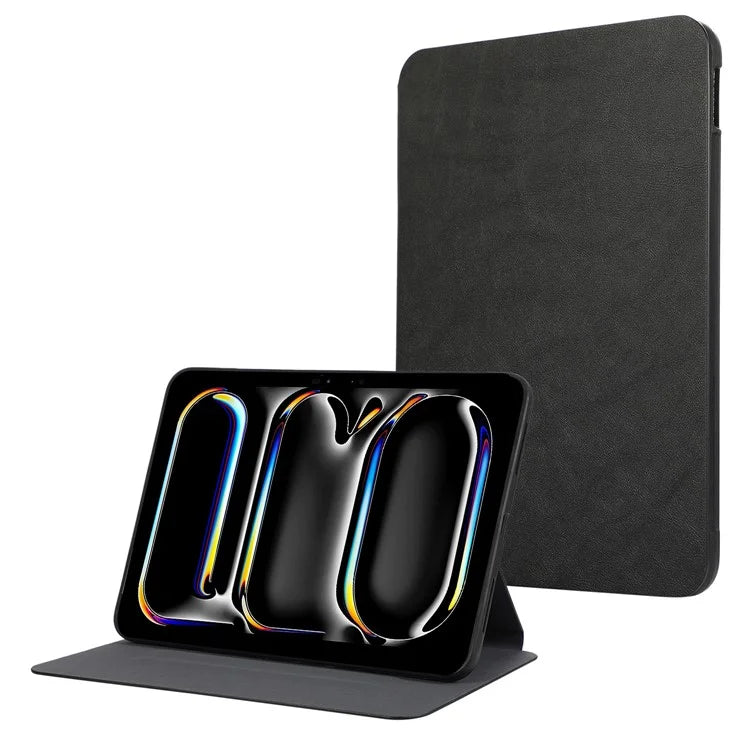 For iPad Pro 11 (2024) Case Folding Stand PU Leather + TPU Tablet Cover