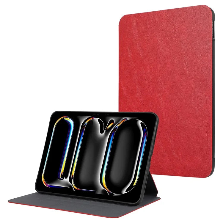 For iPad Pro 11 (2024) Case Folding Stand PU Leather + TPU Tablet Cover