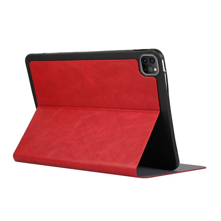 For iPad Pro 11 (2024) Case Folding Stand PU Leather + TPU Tablet Cover