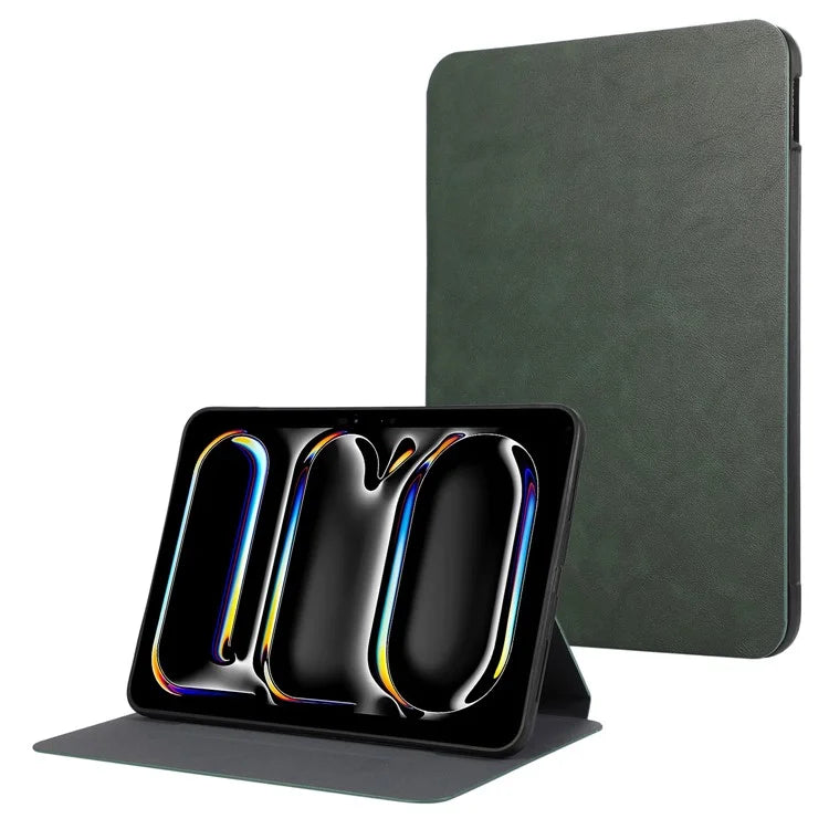 For iPad Pro 11 (2024) Case Folding Stand PU Leather + TPU Tablet Cover
