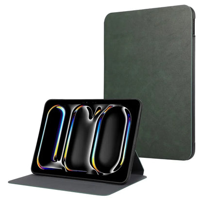 For iPad Pro 11 (2024) Case Folding Stand PU Leather + TPU Tablet Cover