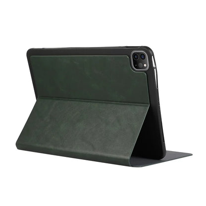 For iPad Pro 11 (2024) Case Folding Stand PU Leather + TPU Tablet Cover