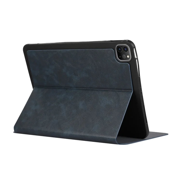 For iPad Pro 11 (2024) Case Folding Stand PU Leather + TPU Tablet Cover
