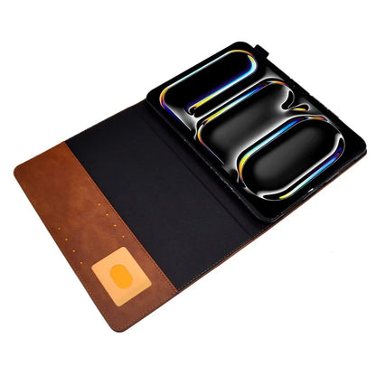 For iPad Pro 11 (2024) Case Magnetic Clasp PU Leather Smart Tablet Cover