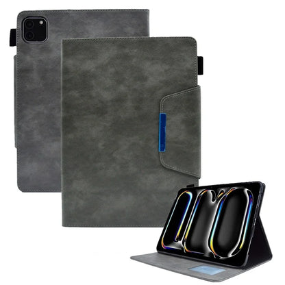 For iPad Pro 11 (2024) Case Magnetic Clasp PU Leather Smart Tablet Cover