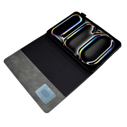 For iPad Pro 11 (2024) Case Magnetic Clasp PU Leather Smart Tablet Cover