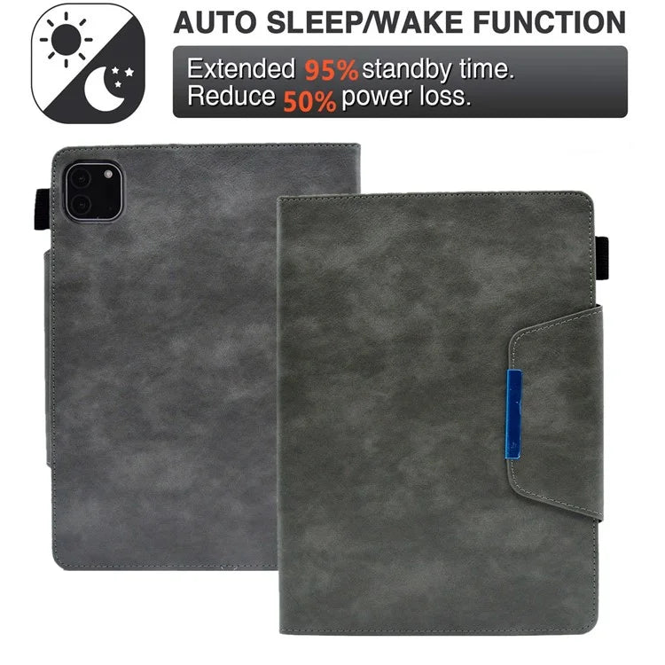 For iPad Pro 11 (2024) Case Magnetic Clasp PU Leather Smart Tablet Cover
