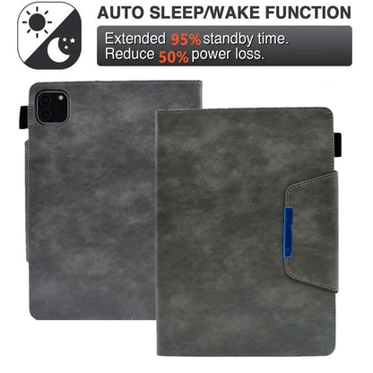 For iPad Pro 11 (2024) Case Magnetic Clasp PU Leather Smart Tablet Cover