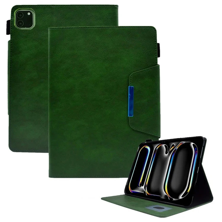 For iPad Pro 11 (2024) Case Magnetic Clasp PU Leather Smart Tablet Cover