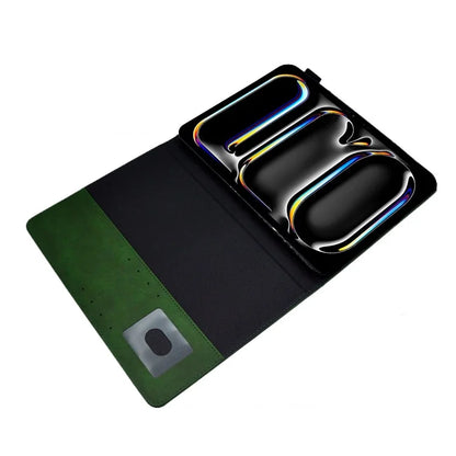 For iPad Pro 11 (2024) Case Magnetic Clasp PU Leather Smart Tablet Cover