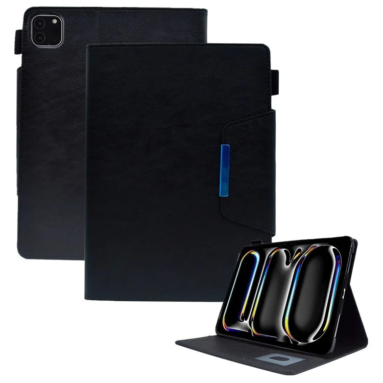 For iPad Pro 11 (2024) Case Magnetic Clasp PU Leather Smart Tablet Cover