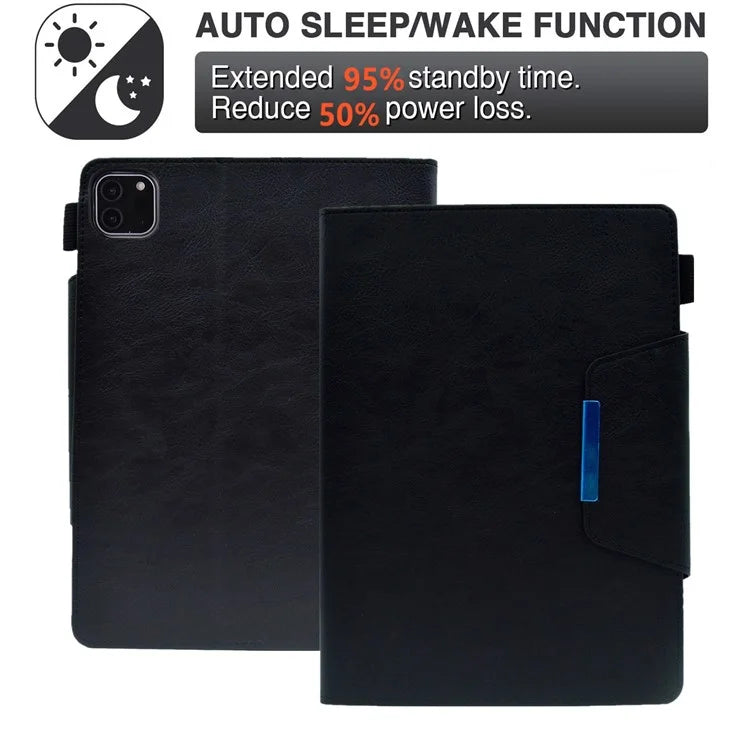 For iPad Pro 11 (2024) Case Magnetic Clasp PU Leather Smart Tablet Cover