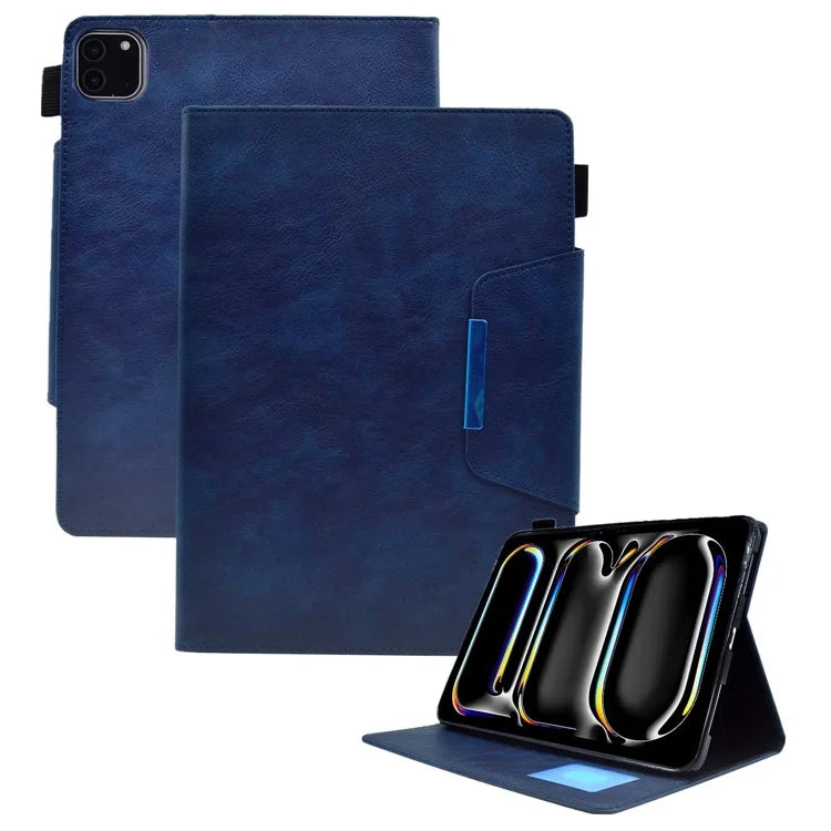 For iPad Pro 11 (2024) Case Magnetic Clasp PU Leather Smart Tablet Cover