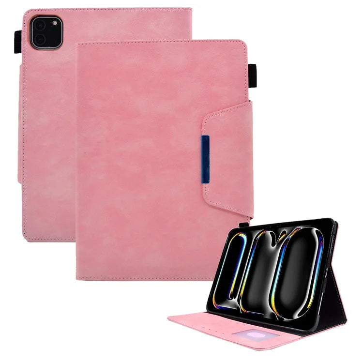 For iPad Pro 11 (2024) Case Magnetic Clasp PU Leather Smart Tablet Cover