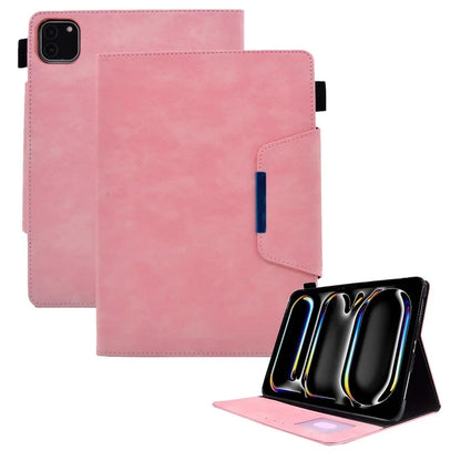 For iPad Pro 11 (2024) Case Magnetic Clasp PU Leather Smart Tablet Cover