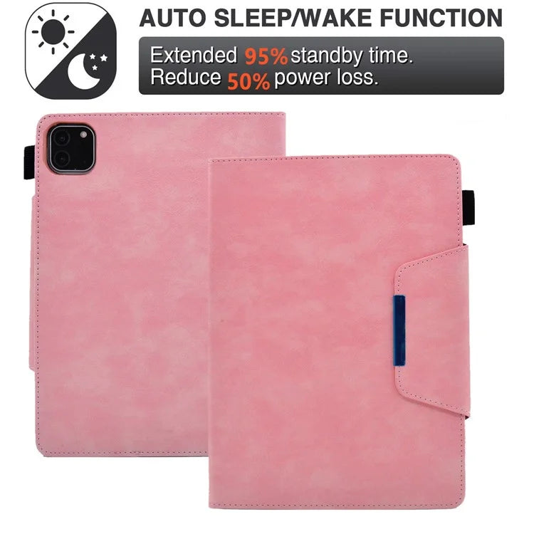 For iPad Pro 11 (2024) Case Magnetic Clasp PU Leather Smart Tablet Cover
