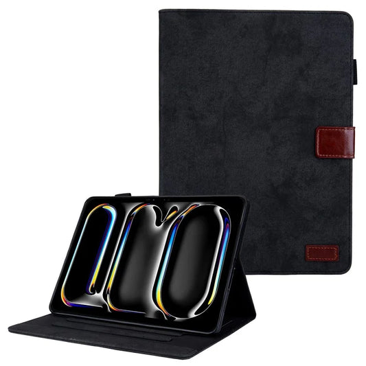 For iPad Pro 11 (2024) Case Cloth Texture PU Leather Tablet Cover with Auto Wake / Sleep