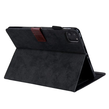 For iPad Pro 11 (2024) Case Cloth Texture PU Leather Tablet Cover with Auto Wake / Sleep