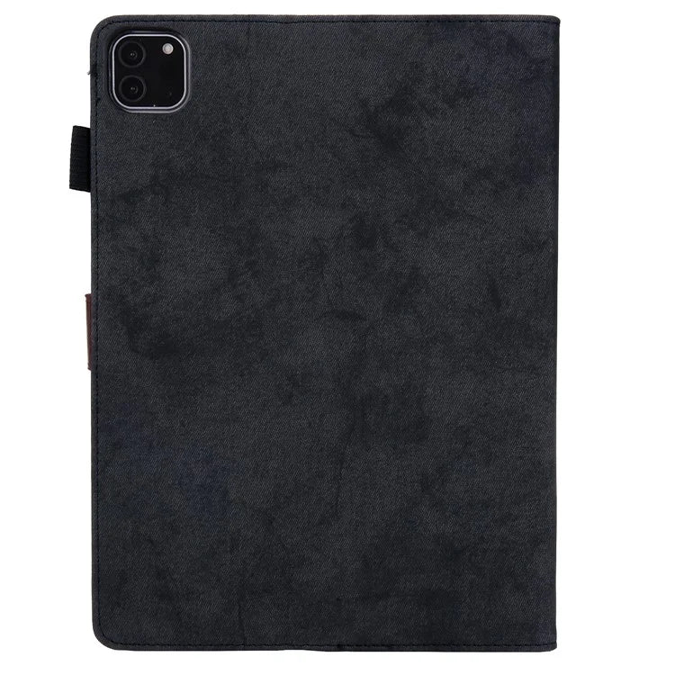 For iPad Pro 11 (2024) Case Cloth Texture PU Leather Tablet Cover with Auto Wake / Sleep