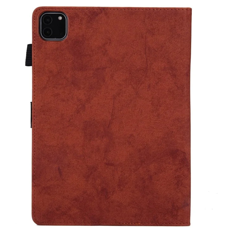 For iPad Pro 11 (2024) Case Cloth Texture PU Leather Tablet Cover with Auto Wake / Sleep