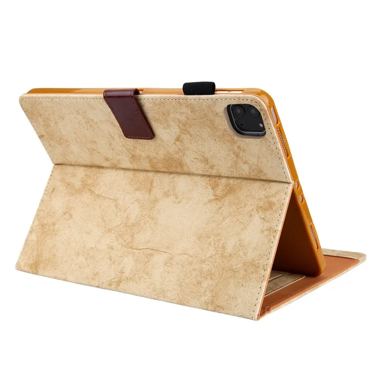 For iPad Pro 11 (2024) Case Cloth Texture PU Leather Tablet Cover with Auto Wake / Sleep