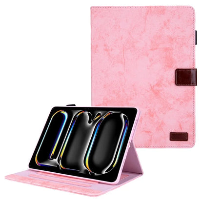 For iPad Pro 11 (2024) Case Cloth Texture PU Leather Tablet Cover with Auto Wake / Sleep