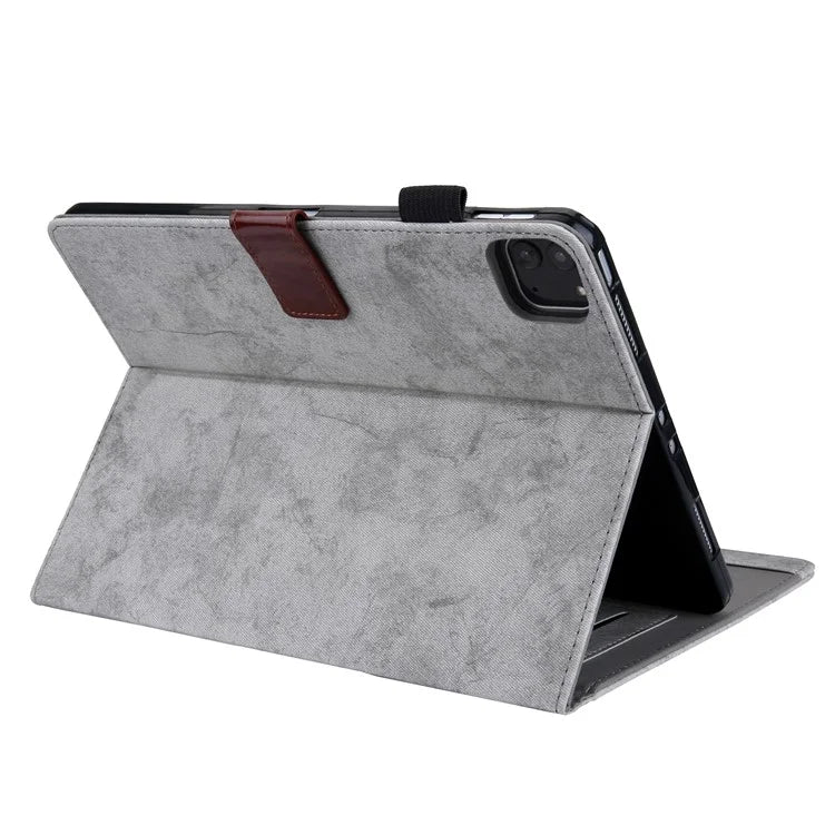 For iPad Pro 11 (2024) Case Cloth Texture PU Leather Tablet Cover with Auto Wake / Sleep