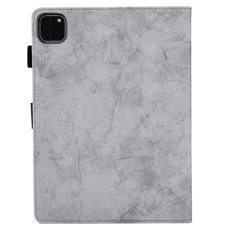 For iPad Pro 11 (2024) Case Cloth Texture PU Leather Tablet Cover with Auto Wake / Sleep