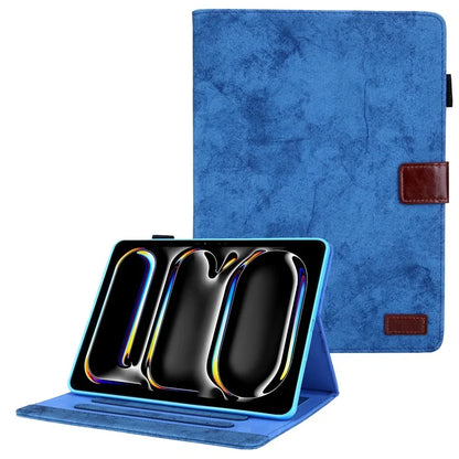 For iPad Pro 11 (2024) Case Cloth Texture PU Leather Tablet Cover with Auto Wake / Sleep