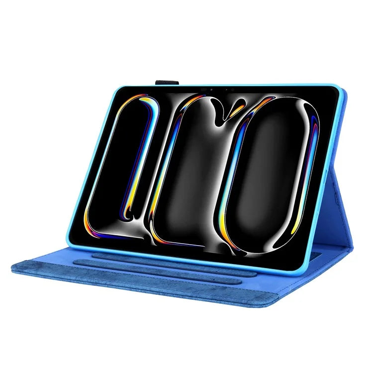 For iPad Pro 11 (2024) Case Cloth Texture PU Leather Tablet Cover with Auto Wake / Sleep