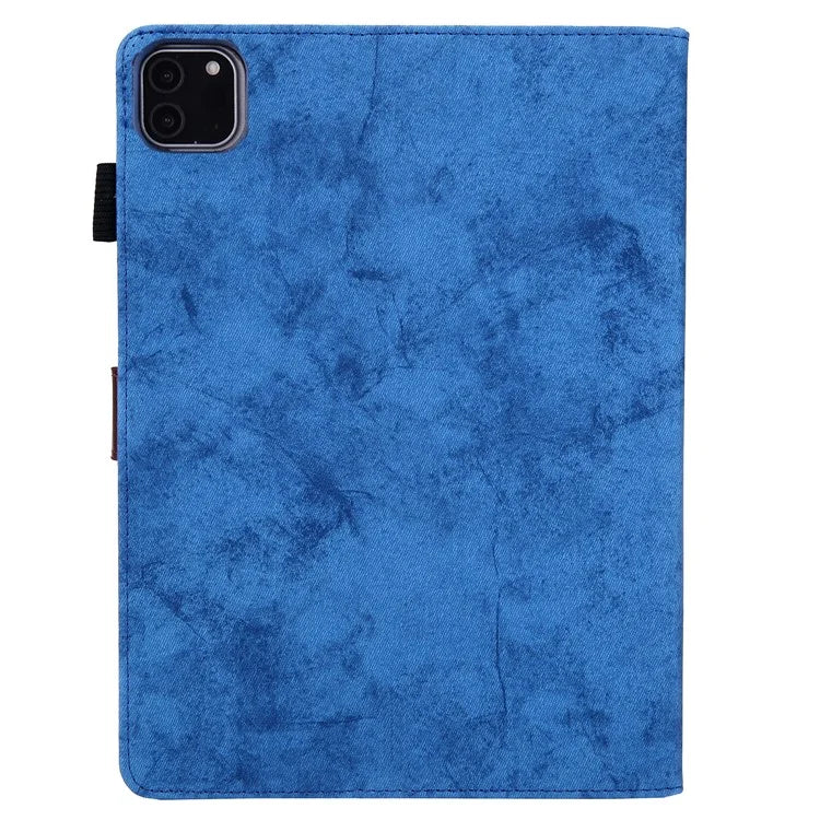 For iPad Pro 11 (2024) Case Cloth Texture PU Leather Tablet Cover with Auto Wake / Sleep