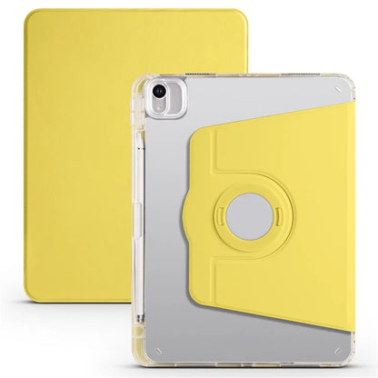 For iPad Air 11 (2024) Case Rotating Stand Leather+Clear TPU Detachable Tablet Cover