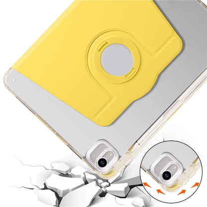 For iPad Air 11 (2024) Case Rotating Stand Leather+Clear TPU Detachable Tablet Cover