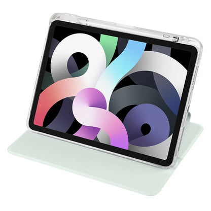 For iPad Air 11 (2024) Case Rotating Stand Leather+Clear TPU Detachable Tablet Cover